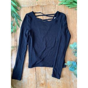 Thin Black Open Back Sweater
